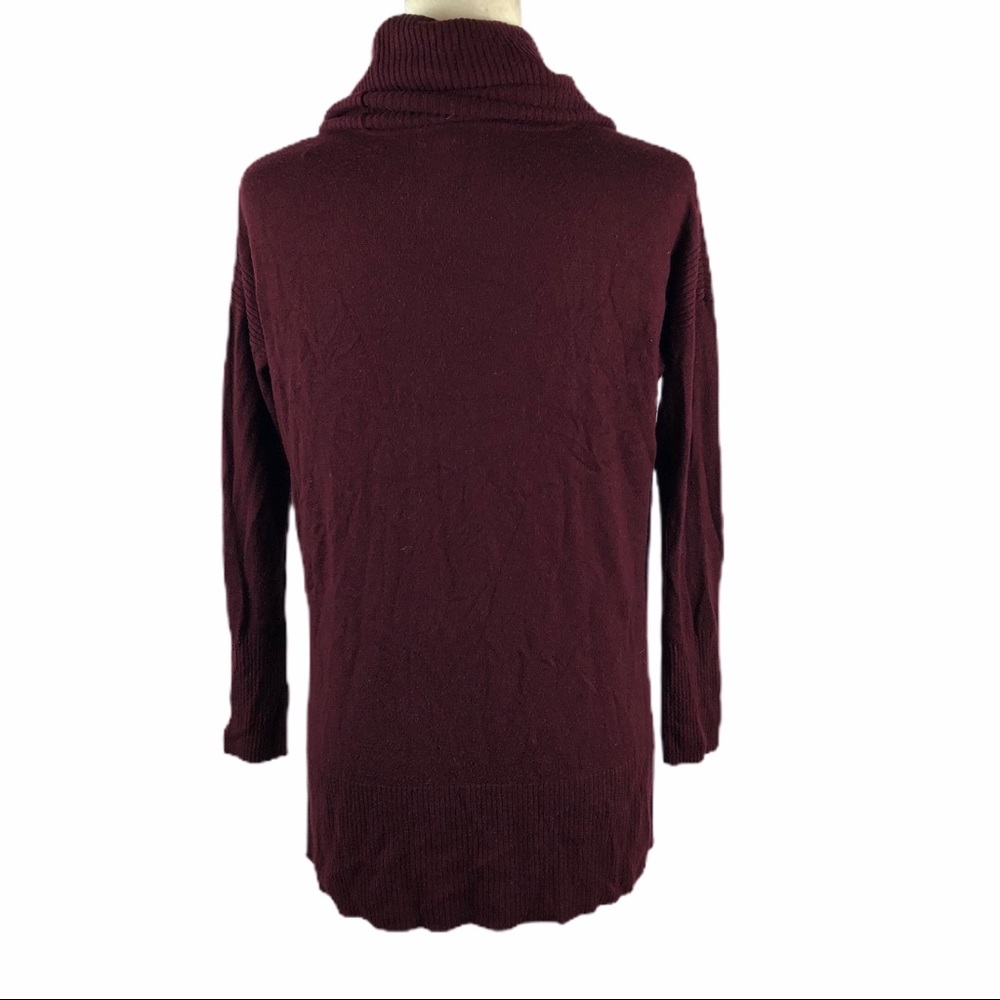 Cupio Burgundy Cashmere Blend Turtleneck Sweater - Picture 5 of 8